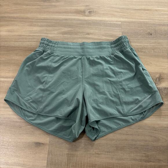 Lululemon Hotty Hot Short High-Rise Long 4" Tidewater Teal Women Size 10 - Picture 1 of 4